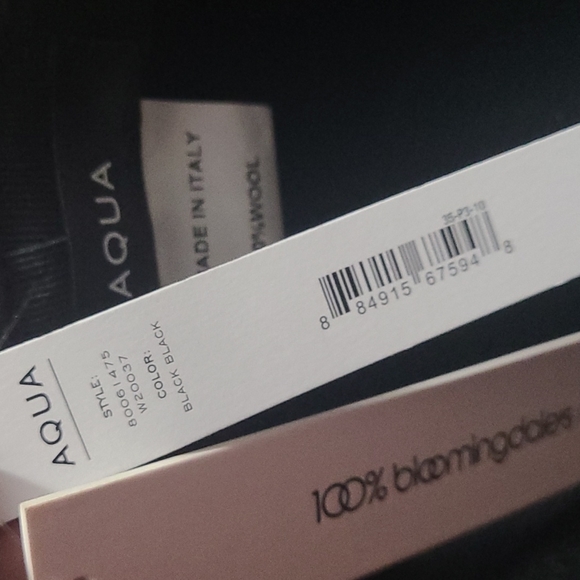 Aqua Black Wool Felted Hat New $98 - Picture 5 of 7